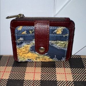 Patricia Nash Map Print Leather RFID Card Holder